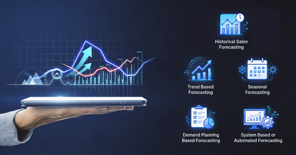 eCommerce business using different inventory forecasting methods to improve stock planning and demand forecasting accuracy.